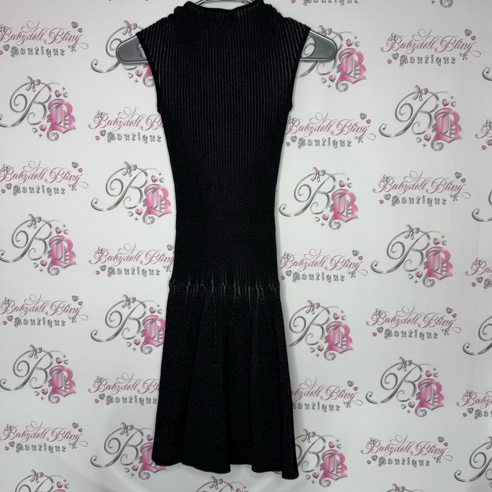 Victoria secret dress black grey stretchy ribbed tiered ruffle bottom *flaws* - Picture 6 of 13